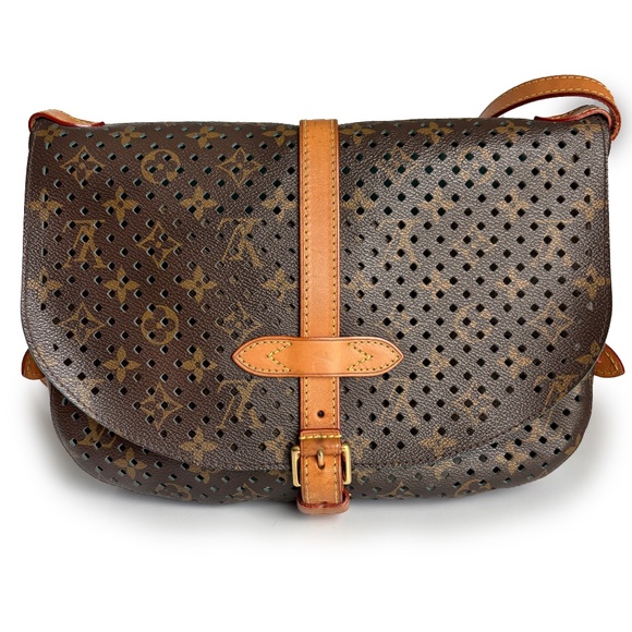 Louis Vuitton Limited Edition Saumur Bag Monogram Flore Perforated 2012 Cruise - Picture 1 of 14